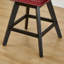 Ensemble de 2 tabourets de bar, tabourets pivotants en velours rouge vin avec dossier capitonné et pieds en bois, garniture cloutée chromée-128130646