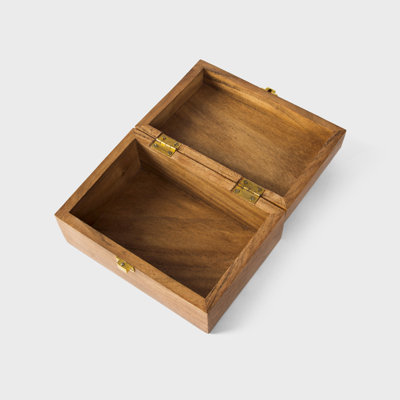 Acacia Wood Classic Keepsake Box With Latch