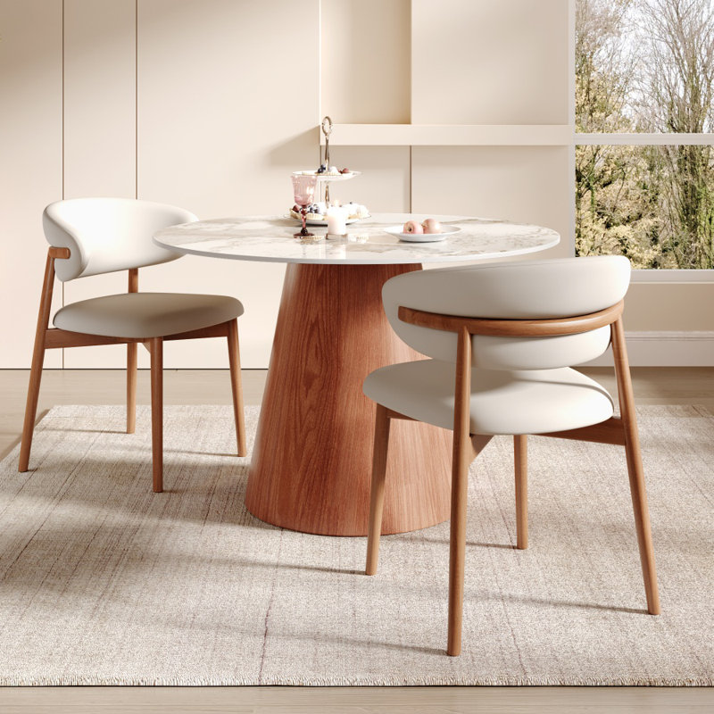 Ensemble de table de salle à manger 3 pièces 43 "avec chaises rembourrées 3Pcs, H 29,52 po x L 43,31 po x l 43,31 po