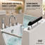 Baignoire balnéo autoportante en acrylique 170 x 71 cm avec chauffe-eau thermostatique, 8 jets d'eau, 8 jets d'air DEL, audio Bluetooth, panneau de commande numérique, appuie-tête et robinetterie inclus, vidange réversible (gauche/droite), blanche