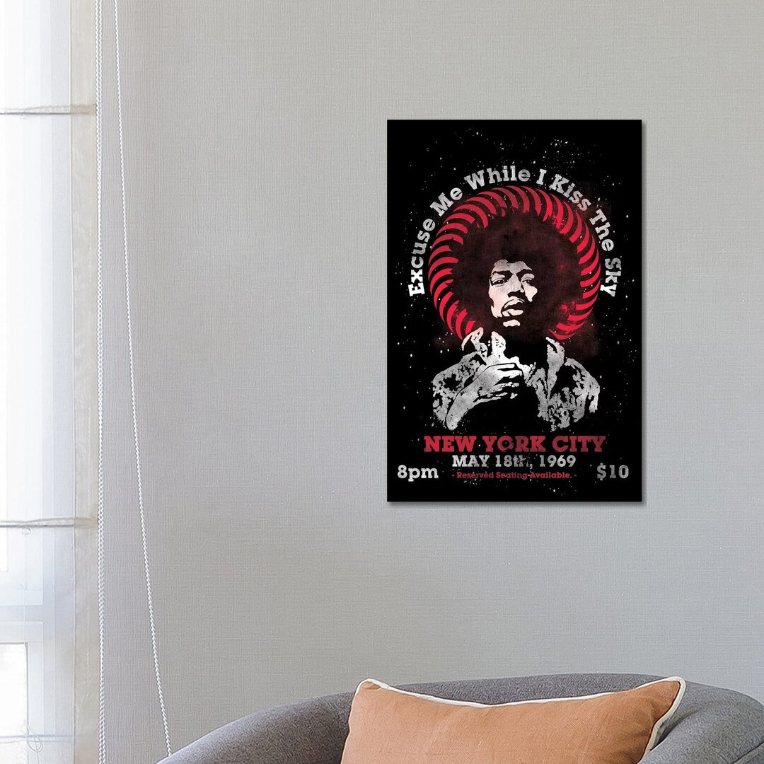 Leinwandbild Jimi Hendrix Experience 1969 U.S. Tour at Madison Square Garden Tribute Poster von Radio Days