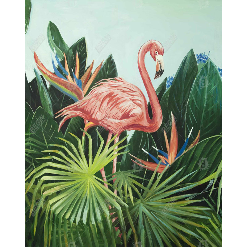 Impression de flamant tropical sur toile