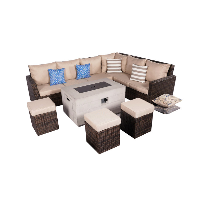9 - Person Patio Conversation Set with Cushions