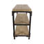 Console en bois brun à 2 tablettes