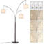 Lampe sur pied moderne à intensité variable avec 3 têtes réglables et un arc rotatif à 360 ° - Base en métal robuste, comprend 3 ampoules DEL - Idéal pour le salon, la chambre à coucher et le bureau