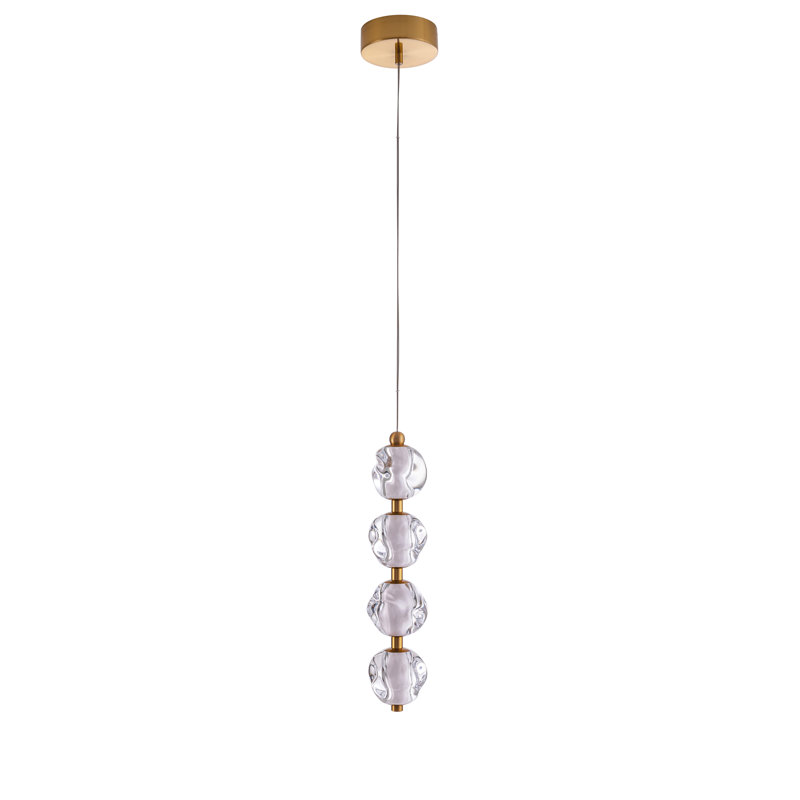 Luminaire suspendu sphérique à 4 lumières Jackie, Laiton satiné