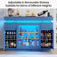 Modern Style Dining Sideboard, Featuring 3 Drawers And Transparent Glass Doors, Display Cabinet With Built-in Led-lit, Including Usb Ports, Type-c Ports, And Motion Sensors-1024811466