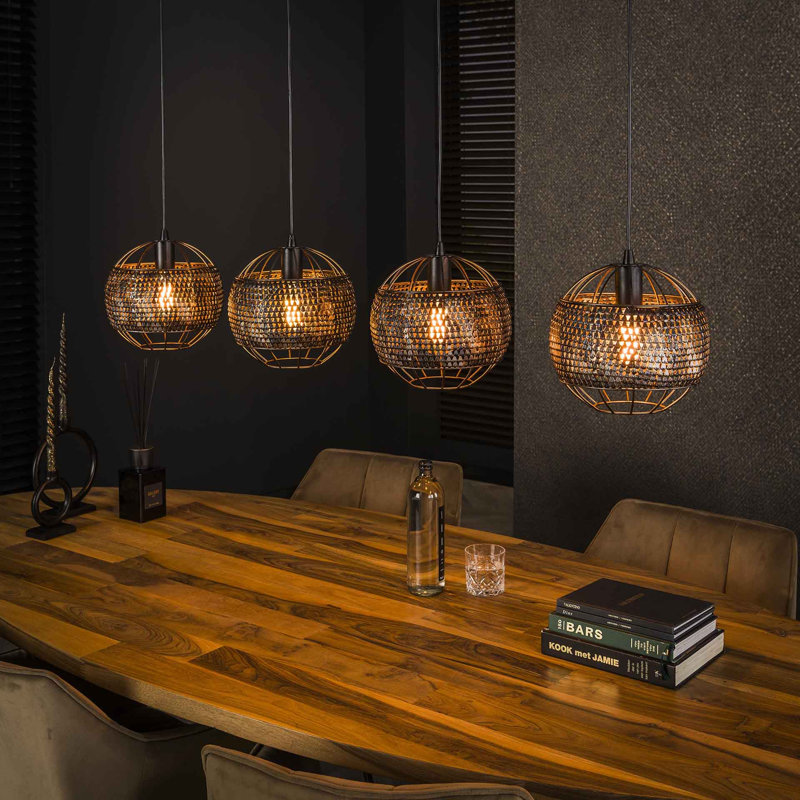 4 - Light Matte Black Kitchen Island Pendant