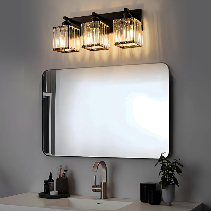 Éclairage pour meuble-lavabo noir 3 lumières