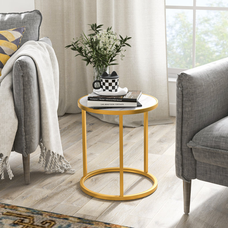 Almaguer 40 cm W Steel Bedside Table