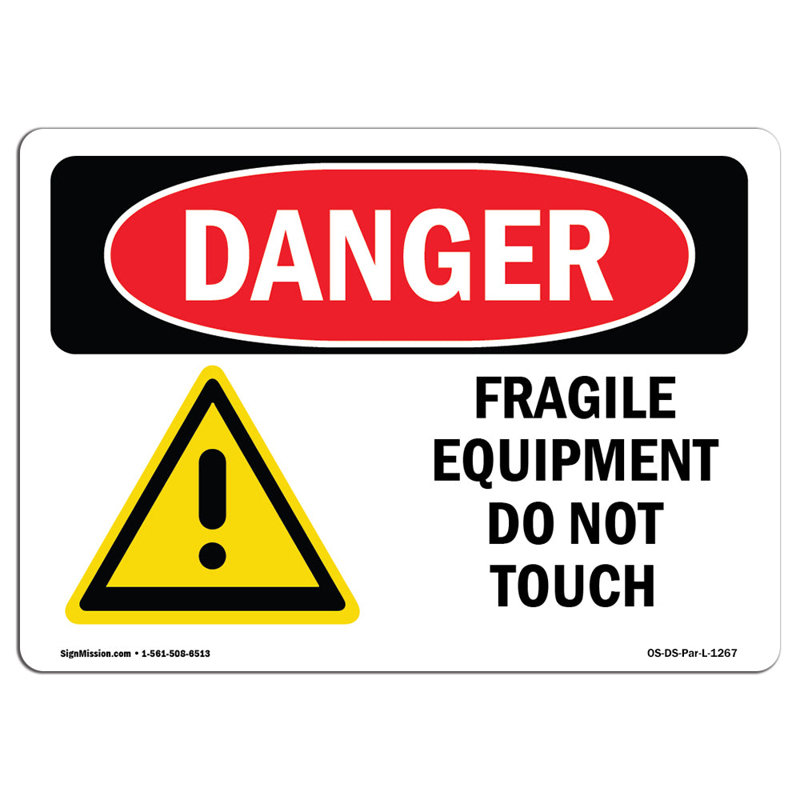 Danger Sign, 12" H x 18" W x 0.1" D