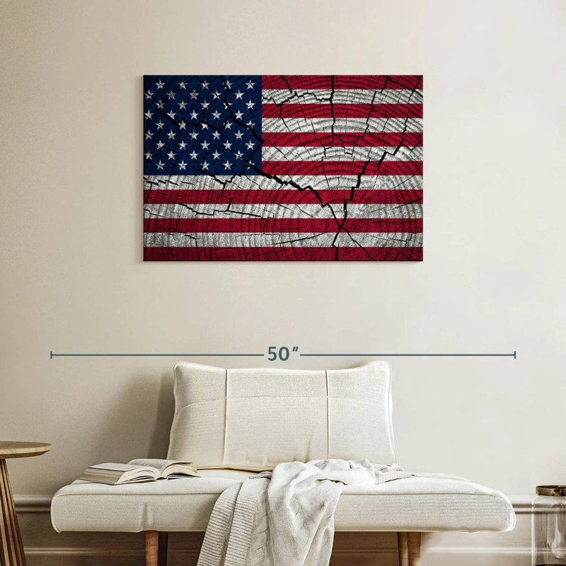 Borges Tree Stump American Flag