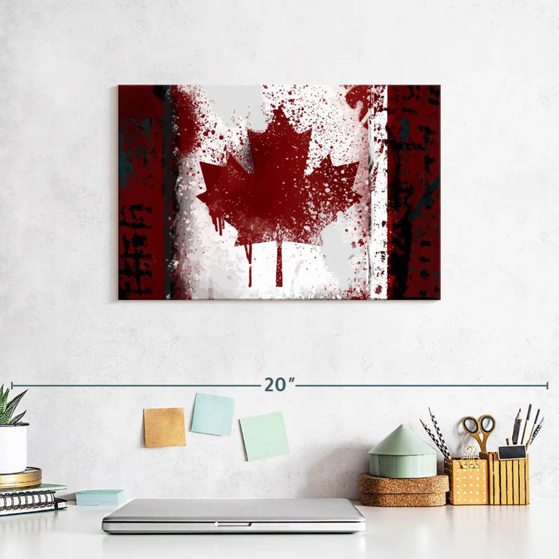 Drapeau du Canada rustique, H 8 po x l 12 po