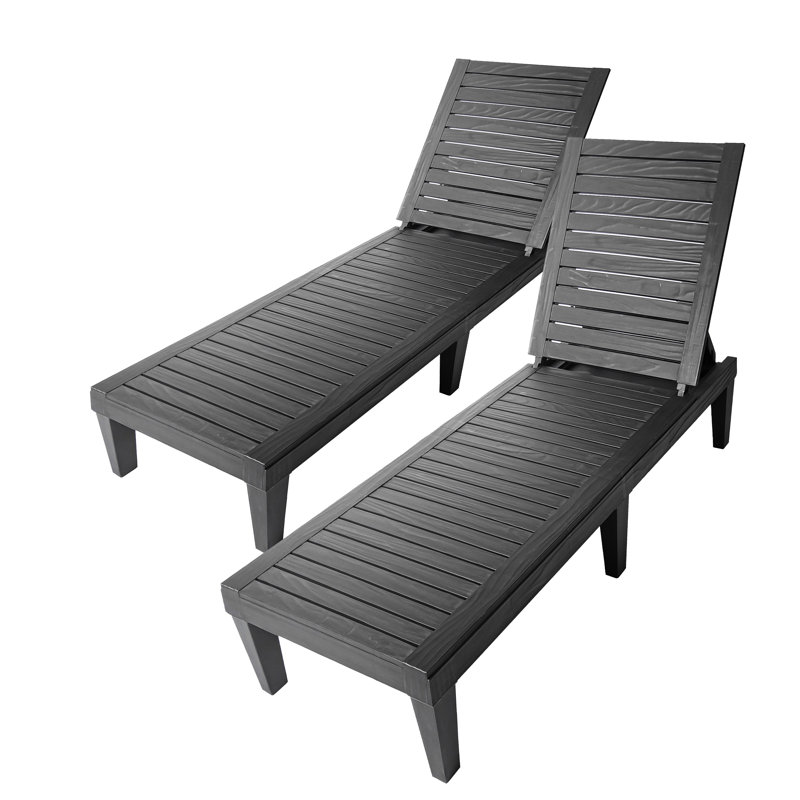 Siège inclinable à lattes inclinable de 75 po Highfill, Noir, gris