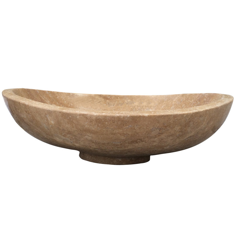 Barclay 7-714TRBE Barclay Loomis 13'' Beige Travertine Stone Oval Bathroom Sink