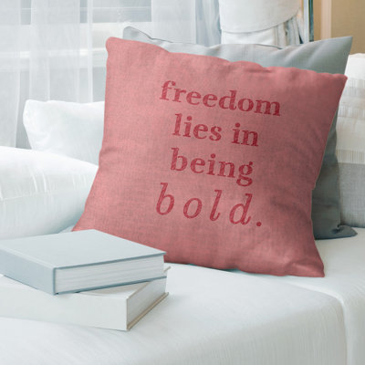 Housse de coussin de citation inspiration bold