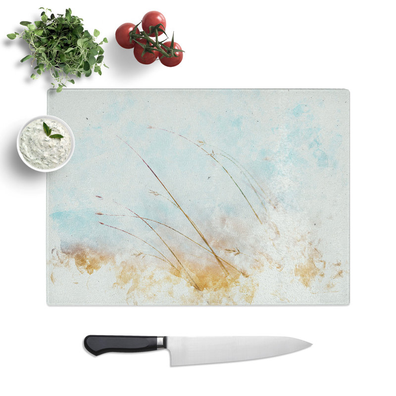 Tempered Glass Blades of Grass Chopping Board, 20 cm x 28.5 cm