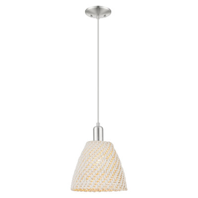 Downtown Urban - Coleena - 1 Light  Cord Hung Mini Pendant - Natural Fiber Shade