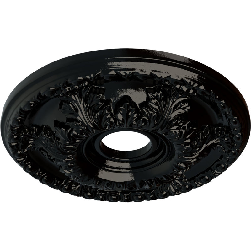 Médaillon de plafond Endobeat Niobe, DO 18 po x P 1 1/2 po (convient aux auvents jusqu'à 8 5/8 po), finition de foyer en pierre peinte à la main