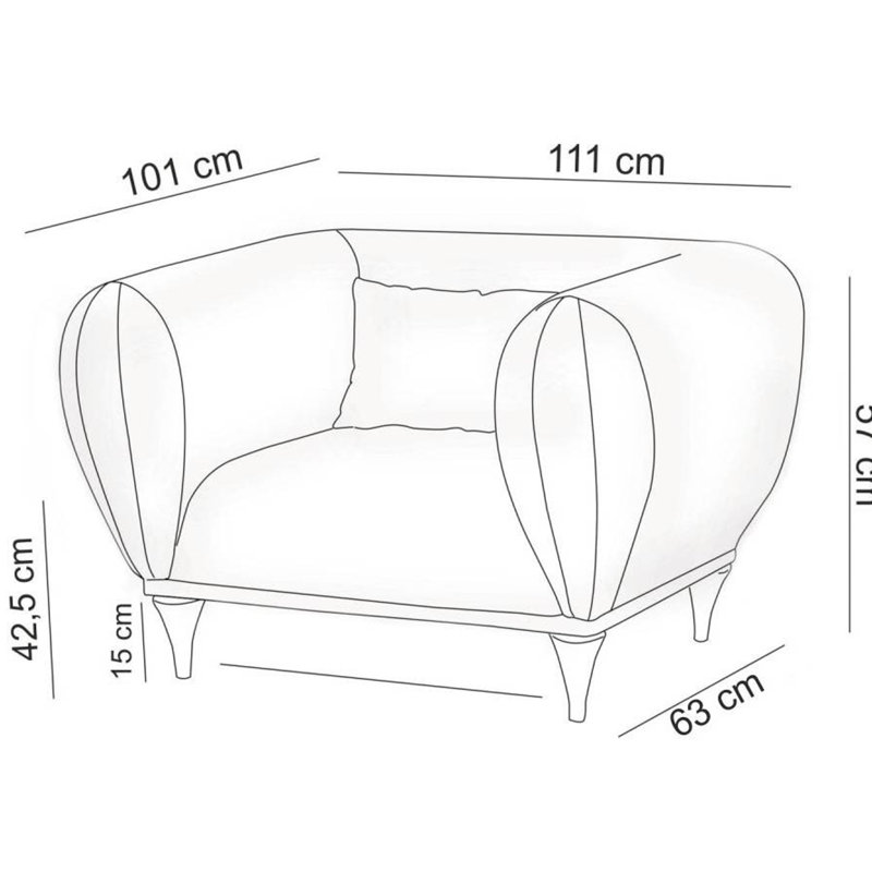 Fauteuil en coton l 44,5 po Angastina, Coton jaune