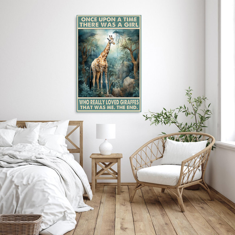 «Who Really Love Giraffe», impression graphique sur toile, 1 pièce, H 36 po x l 24 po x P 1,25 po