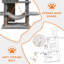 Grand arbre à chat 68,5 po, tour à chat robuste avec condo, perchoirs moelleux, poteaux à griffer en sisal, hamacs, panier, boule pendante-956719262
