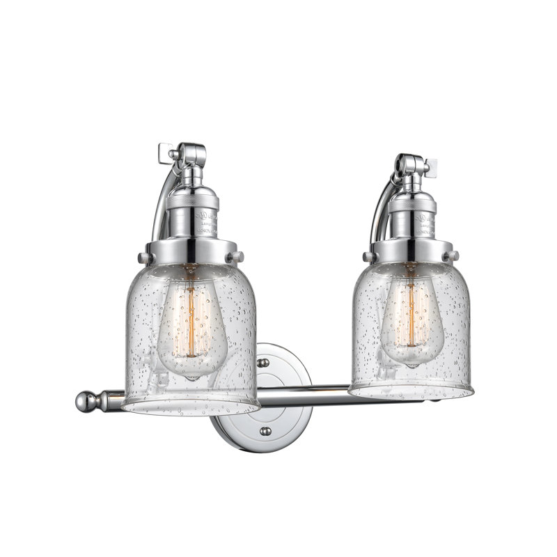 Bonomo 2 - Light Dimmable Vanity Light, 6 Watt Vinage LED Bulb, Seedy, Polished Chrome