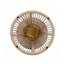 Table d'appoint d'extérieur, corde beige et finition en teck clair, hauteur 18,90 po, diamètre 16,14 po, design élégant en forme de sablier, résistant aux intempéries, pour patio, terrasse, jardin, balcon, style minimaliste moderne-1007508642-1007508640