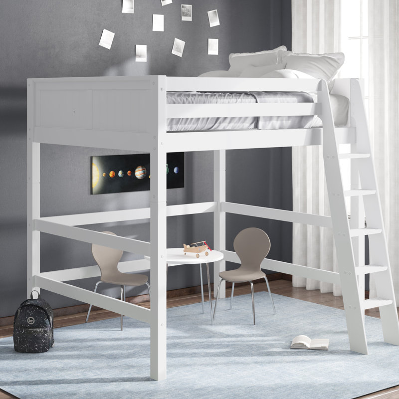 Snari Loft Bed, White, Twin