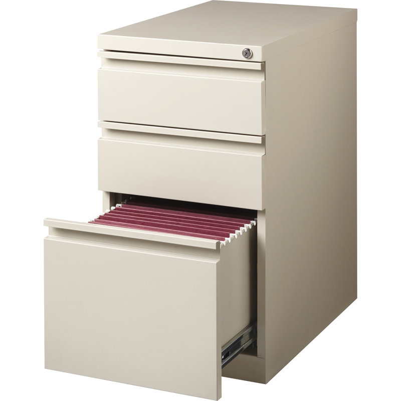 Putty Steel 3-Drawer Lockable Mobile Filing Cabinet