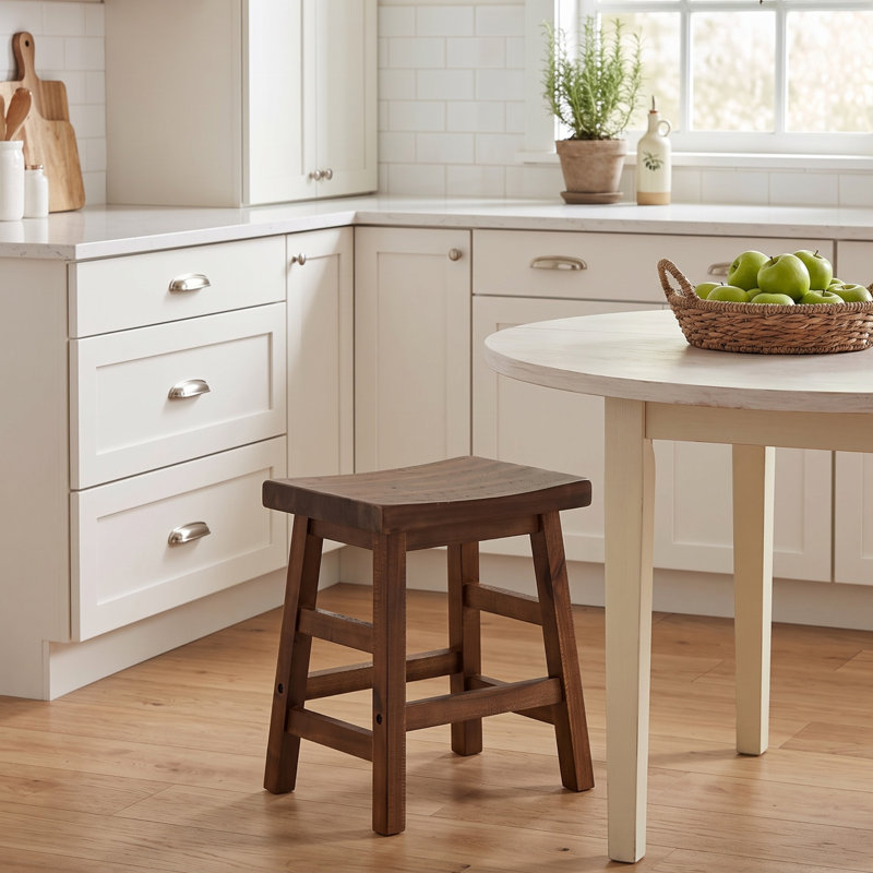 Tabouret court en bois d'acacia massif Durango, 20 po, naturel, Natural, Petit tabouret (siège d'une hauteur de 20 po)