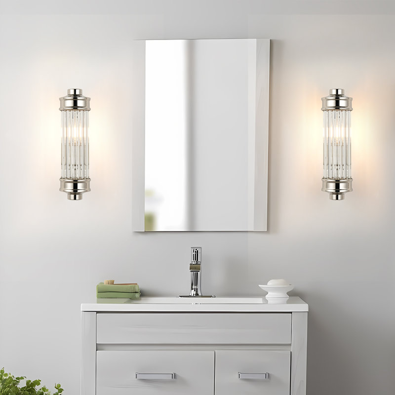 Millen Glass Wall Sconce, Nickel