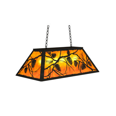 33" Long Whispering Pines Oblong Pendant