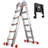 A Frame 6 Step Ladder Extension Ladder, 22 Ft Multi Position Ladder & Removable Tool Tray with Stabilizer Bar, 330 lbs Weight Rating Telescoping Ladder for Household or Outdoor Work-118681839