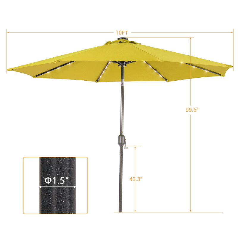 Parasol de marché pour terrasse 10 pi, Jaune
