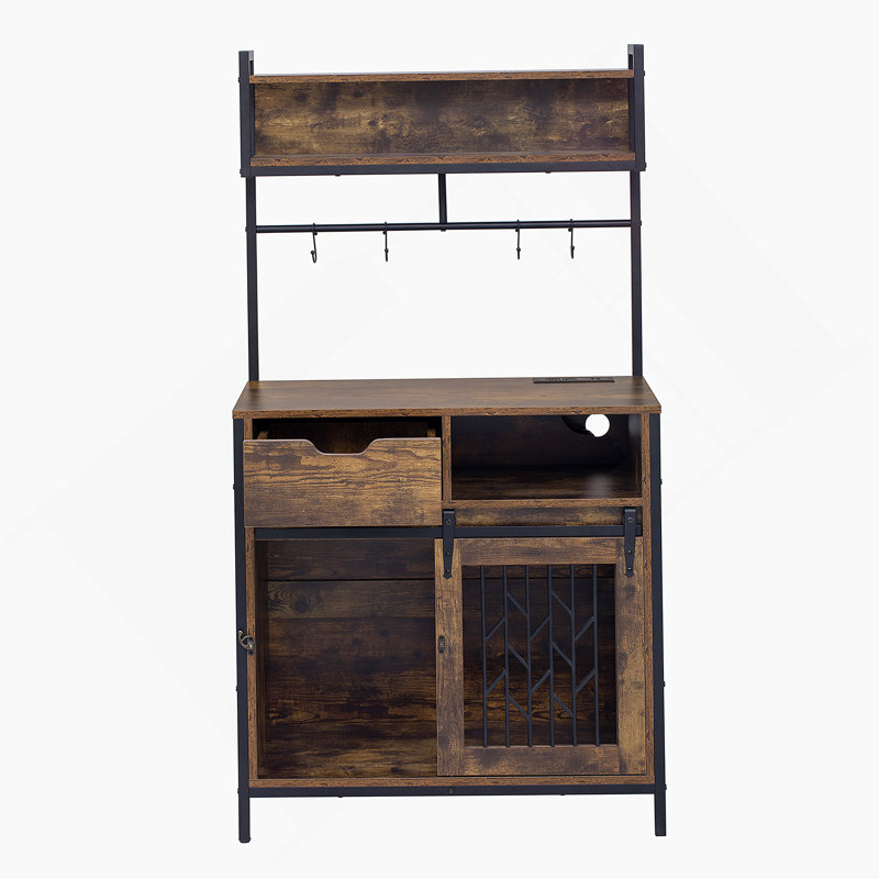 Huche de bureau polyvalente pour animaux de compagnie avec attrait industriel et options de rangement