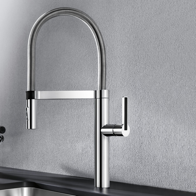 Culina-S Pull Out Single Lever Monobloc Tap, Brushed Steel