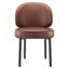 Chaise de salle à manger Aleshire rembourrée avec siège en similicuir et pieds en métal-131144739