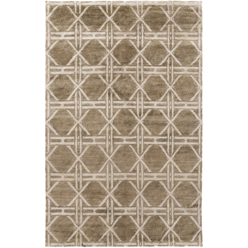 Terrance Viscose Geometric Indoor Rug, Rectangle 5' x 8'