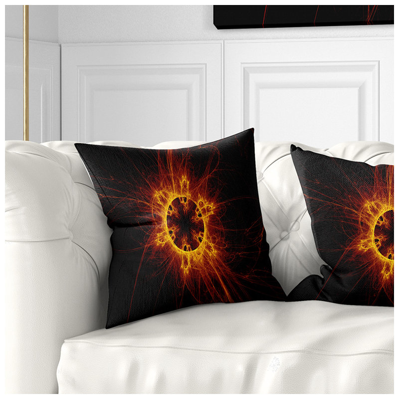 Coussin décoratif d’illustration solaire à l’image abstraite, Coussin décoratif, 16 po x 1 po