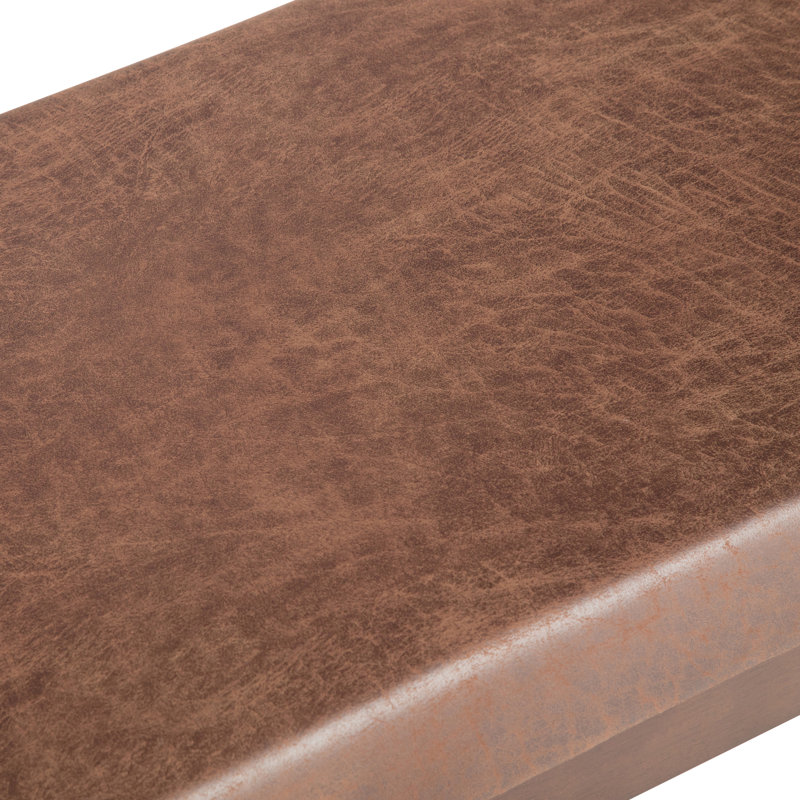 Chanelle 48" Distressed Umber Brown Wood Ottoman Bench