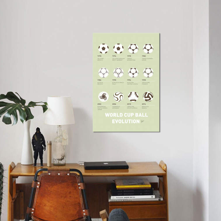 « evolution foot ball », impression sur toile, H 18 po x l 12 po x P 1,5 po, Toile tendue, Pas de tapis