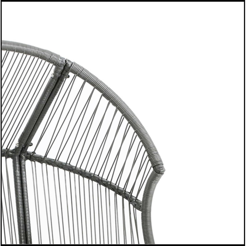 Fauteuil oscillant d'extérieur en osier, Gris foncé, Gris foncé