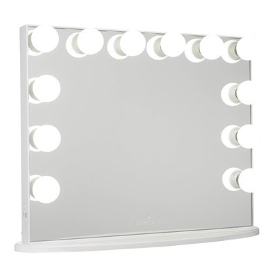 Hollywood Glow Plus Vanity Mirror with 12 Frosted LED Lights Dressing Makeup Mirror with Dimmer Switch