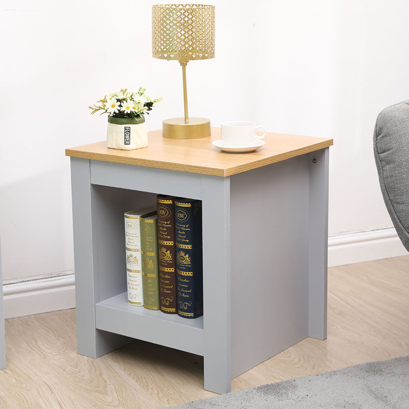Spark Floor Shelf End Table, Grey