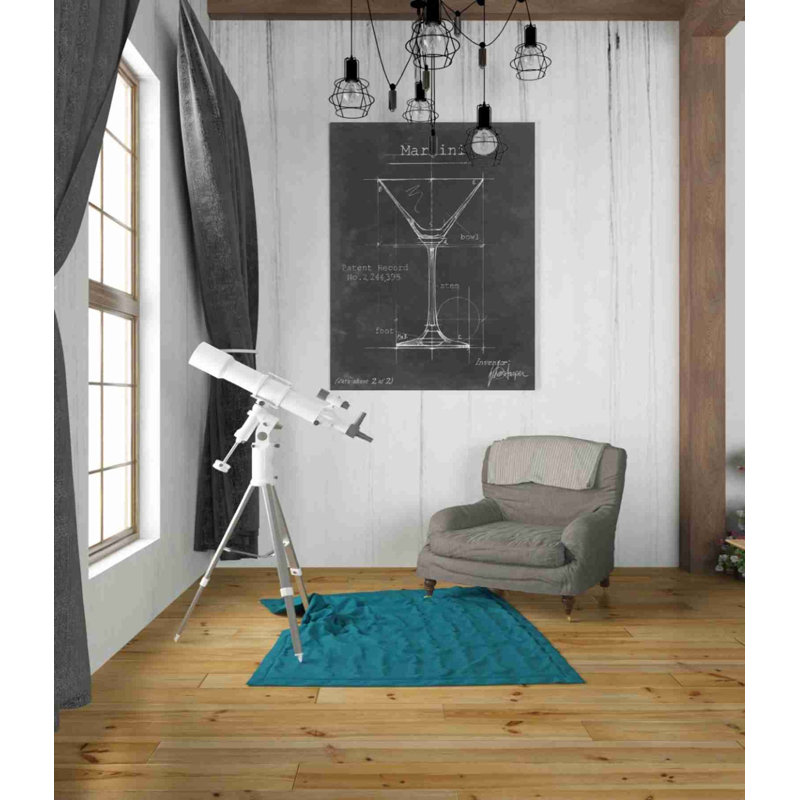 «Barware Blueprint V» par Ethan Harper, art mural sur toile, H 34 po x l 26 po x P 1,25 po