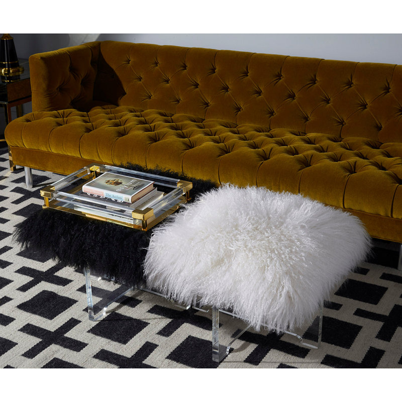 Clear Acrylic and Brass Rectangular Vanity Tray