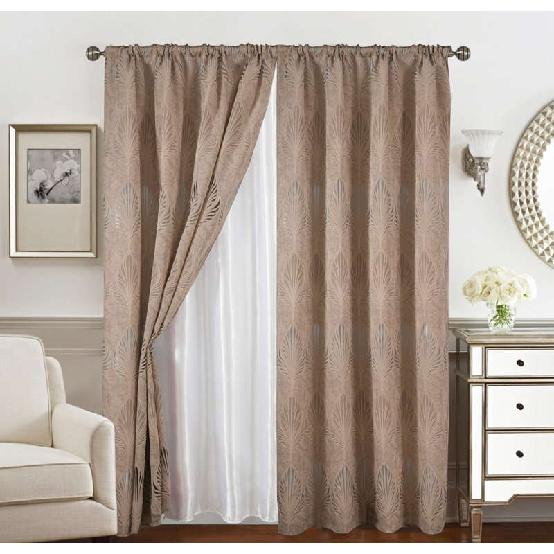 Panneau de rideau simple semi-diaphane avec passe-tringle Boggess, Gris