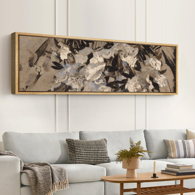 Rustic Floral " Monochrome Florals Abstract Flower Modern Art Calm Warm Extra Large Artwork Pictures "