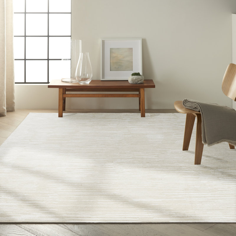 CK010 LINEAR Solid Colour;Striped Hand Woven Area Rug, Rectangle 236 x 297cm